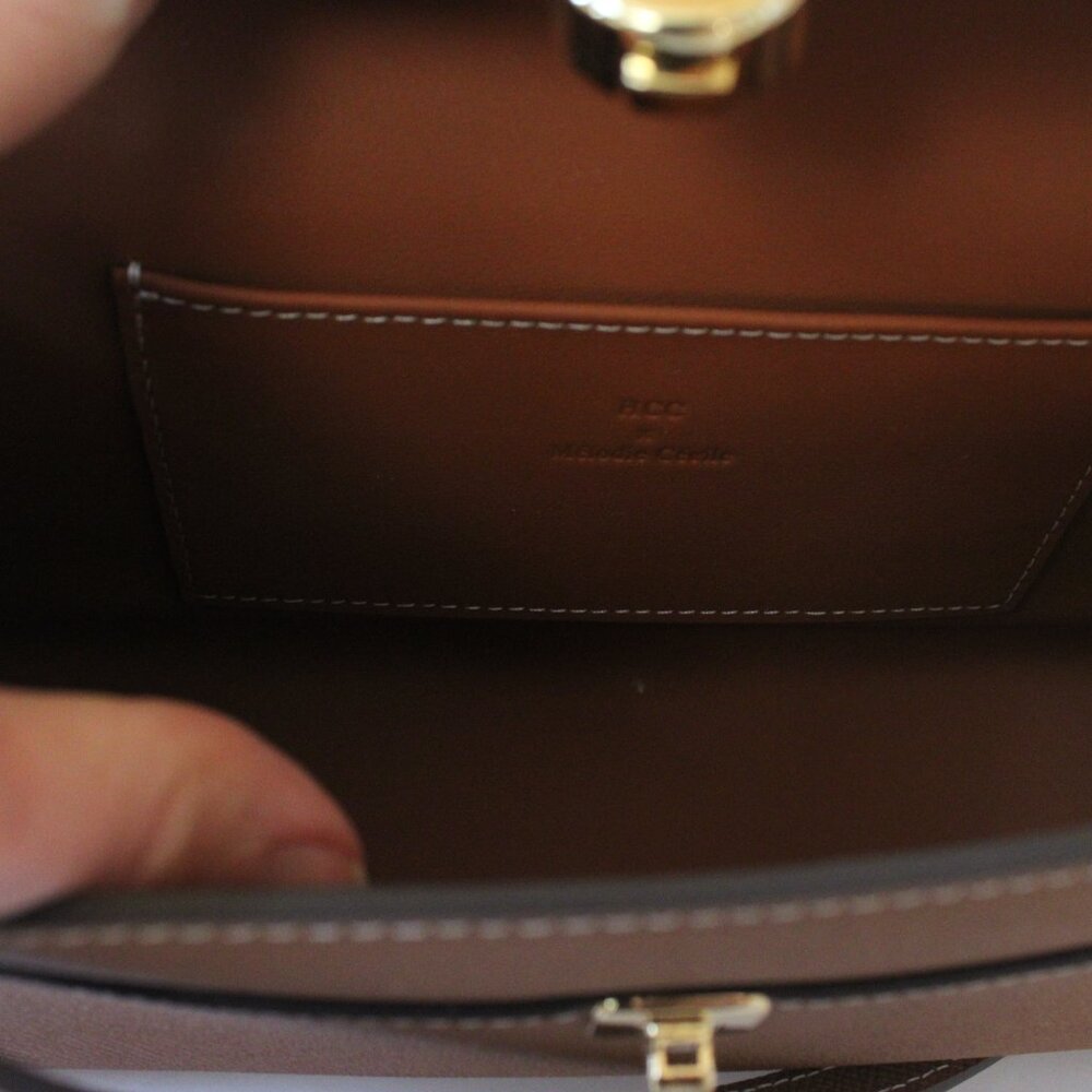 HCC X Melodie Cecile Top Handle Shoulder Bag  Leather in Tan - Picture 5 of 5